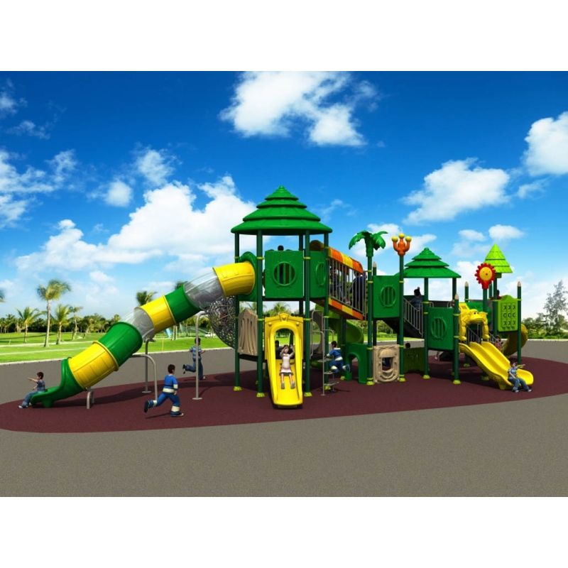 Complex de joaca pentru copii de metal Padurea Fermecata 7, exterior, 3-12 ani, 1690x620x530 cm