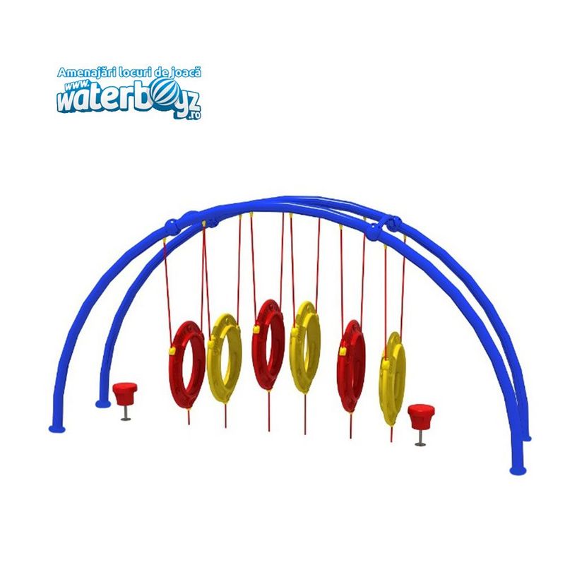 Sistem de catarare pentru copii de exterior Antrenament, 3-12 ani, 520x120x260 cm, metal si plastic LLDPE