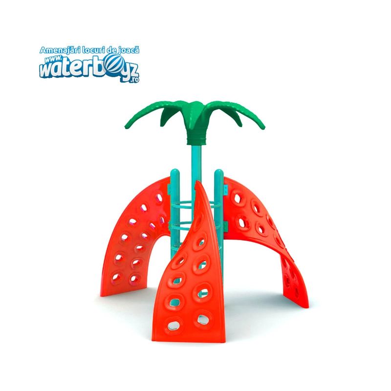 Sistem de catarare pentru copii de exterior Palmier, 3-12 ani, 350x350x360 cm, metal si plastic LLDPE