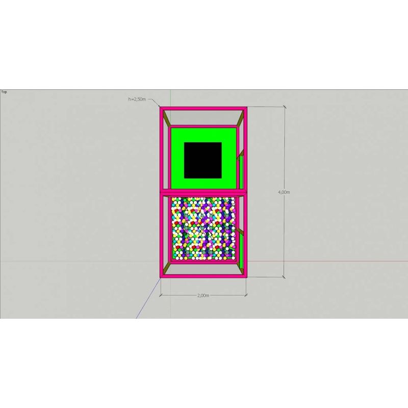 Trambulina si piscina modulara elastica cu bile pentru interior, 120x120 cm, 3-12 ani