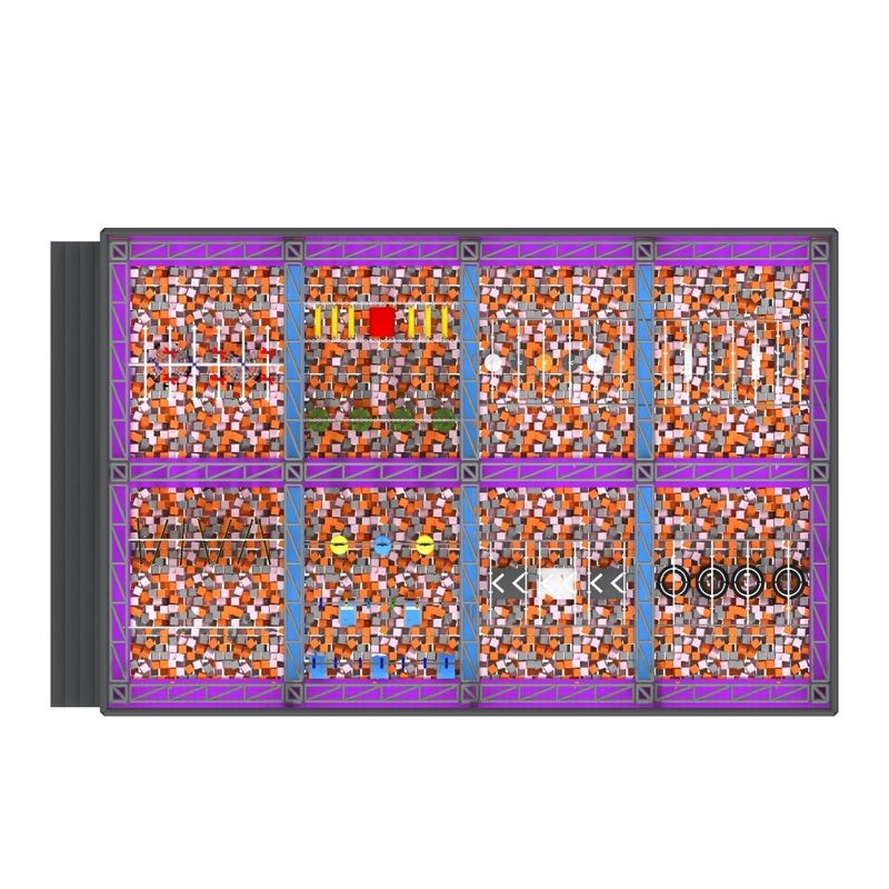 Traseu de aventura de interior pentru copii Ninja Course 65 mp, 662x1000x650 cm, +8 ani