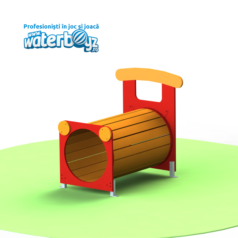 Tunel Trenulet Toddler, 1-3 ani, 102x82x107 cm, lemn, multicolor