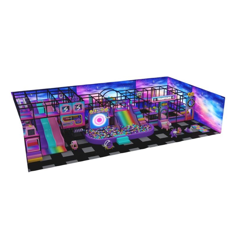 Amenajare Completa loc de joaca de interior Rainbow Galaxy, 3-12 ani, 1960x1100x390 cm