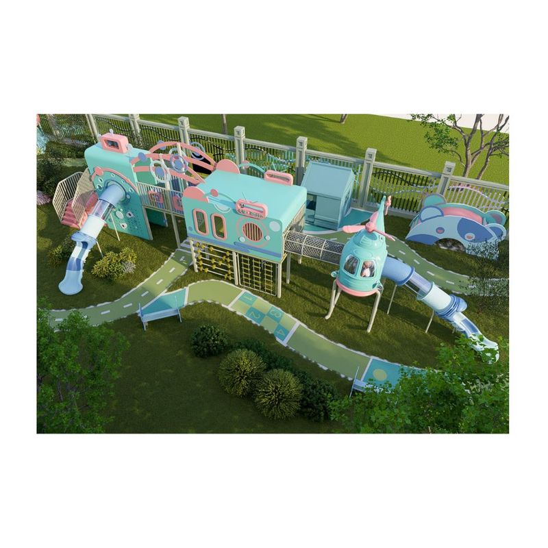 Amenajare completa loc de joaca de exterior la cheie Kiddie Land, 3-15 ani, 1880x600x430 cm