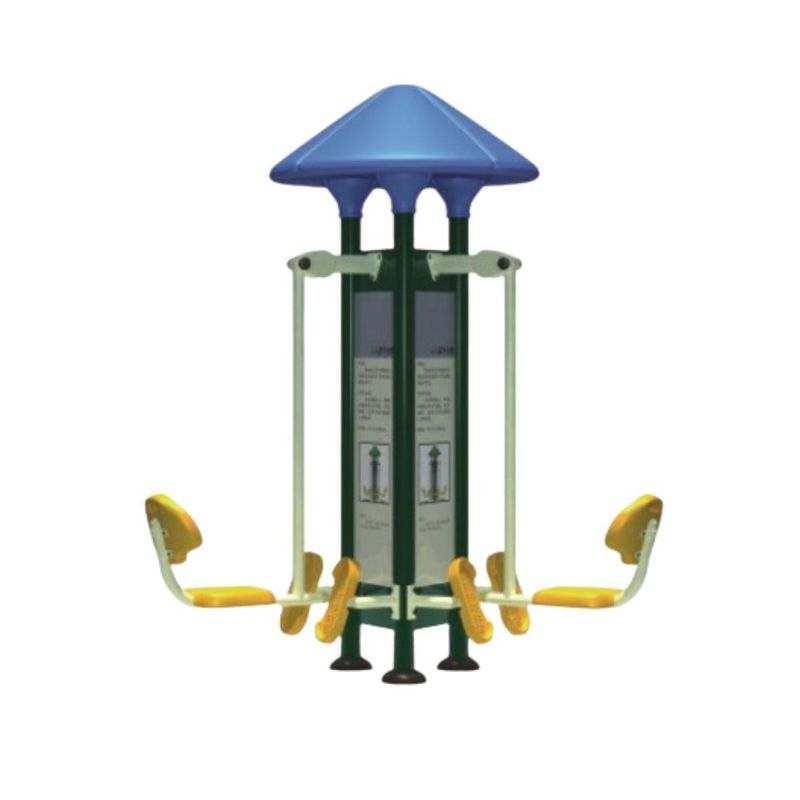 Aparat de fitness dublu pentru picioare Model 9 pentru exterior, 250x250x220 cm, metal si plastic LLDPE