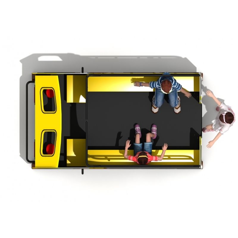 Balansoar pe arc pentru copii Autobuz, 1-4 ani, galben, 65x65x45 cm