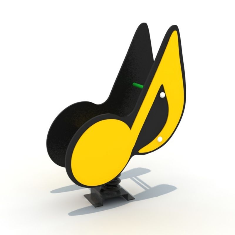Balansoar pe arc pentru copii Music, 1-4 ani, 200x42x72 cm, metal si plastic LLDPE, galben