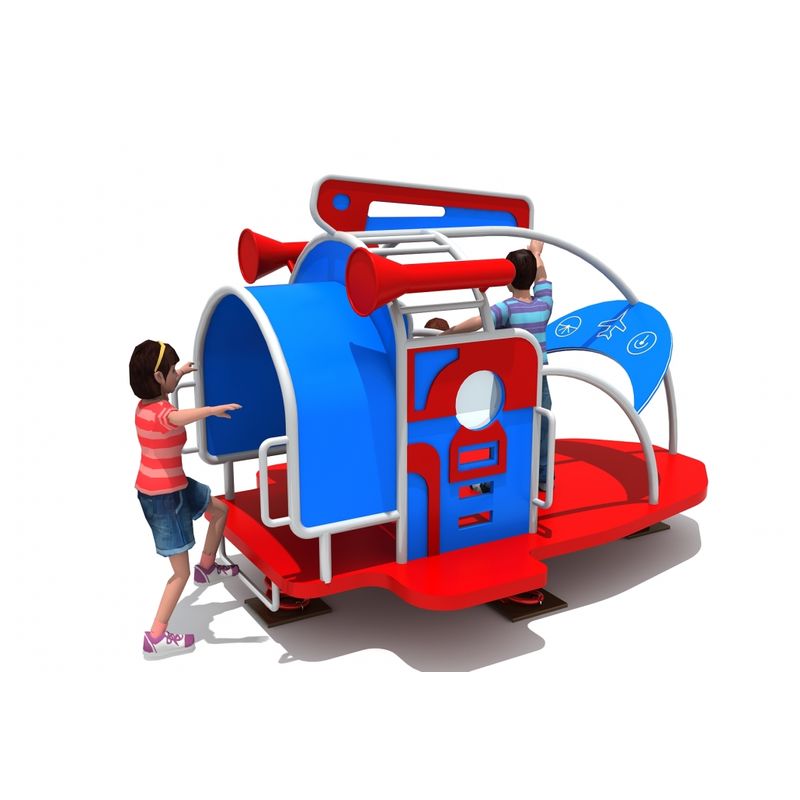 Balansoar pe arc pentru copii Nava Spatiala, 1-4 ani, metal si plastic HDPE, multicolor, 220x150x150 cm