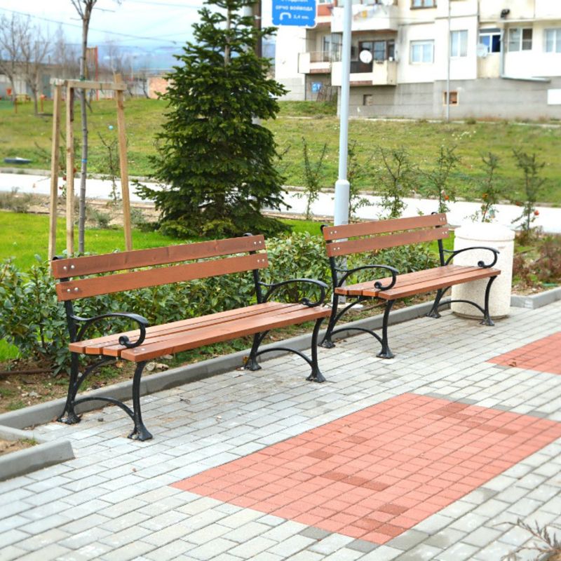 Banca parc din lemn cu spatar model 6