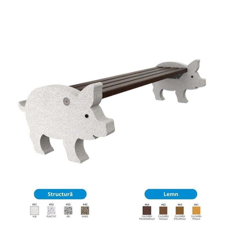 Banca parc Urban Beton model Piggy
