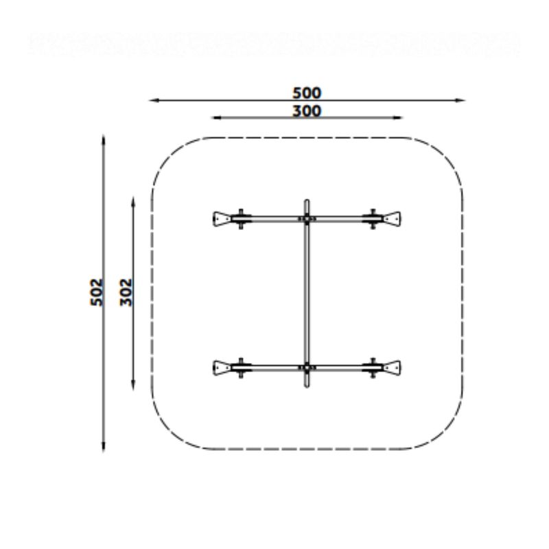 Balansoar dublu pentru copii Libelula Model 2, 3-10 ani, 302x300x113 cm, metal si plastic, mov