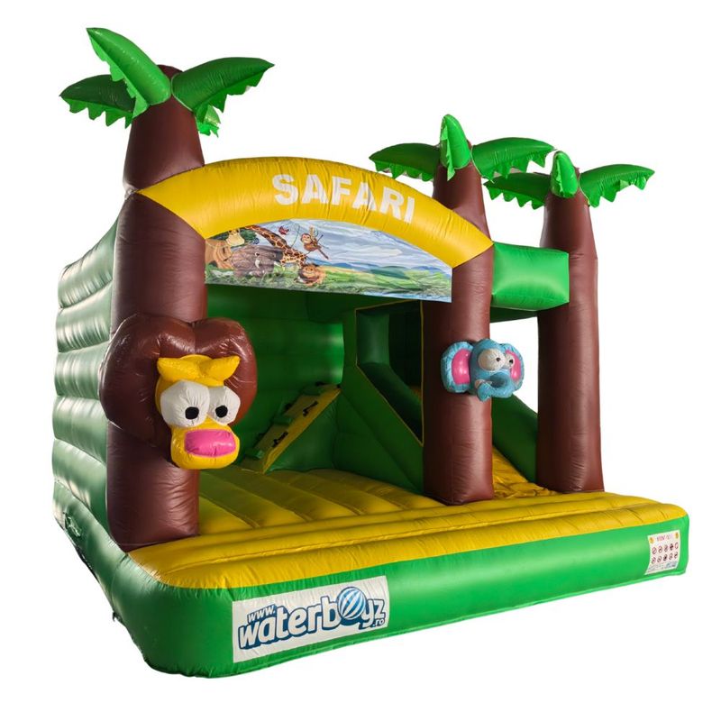 Bouncer cu tobogan gonflabil Safari Party, +3 ani, 450x450x400 cm