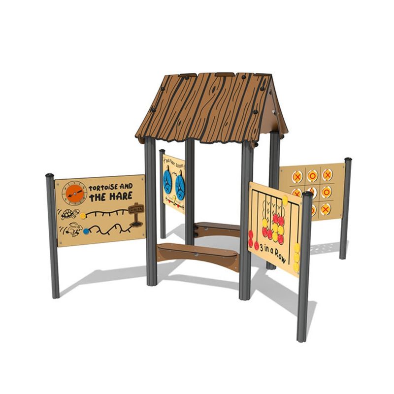 Casuta interactiva JOY de exterior pentru copii, +2 ani, 224.5x224.5x195 cm, metal si plastic HDPE