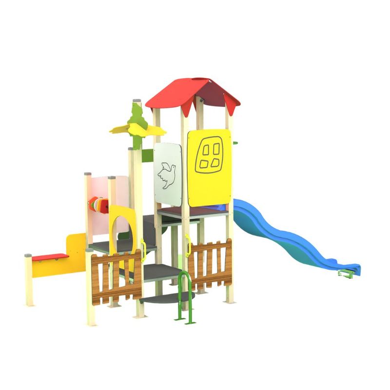 Complex de joaca de exterior Happy Forest 2, 2-6 ani, 381x246x240 cm