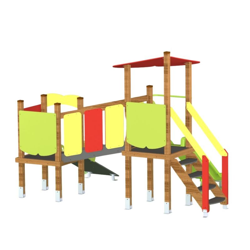 Complex de joaca de exterior Woody 8, 2-6 ani, 328x231x230 cm