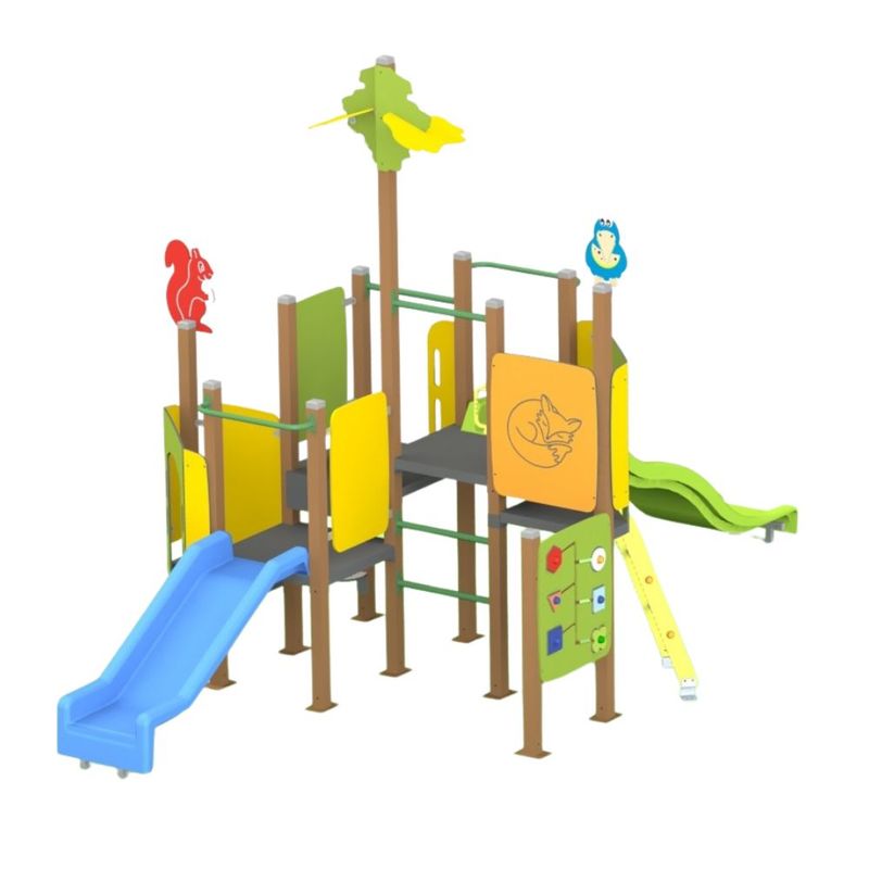 Complex de joaca de exterior Happy Forest 1,  2-6 ani, 427x255x279 cm