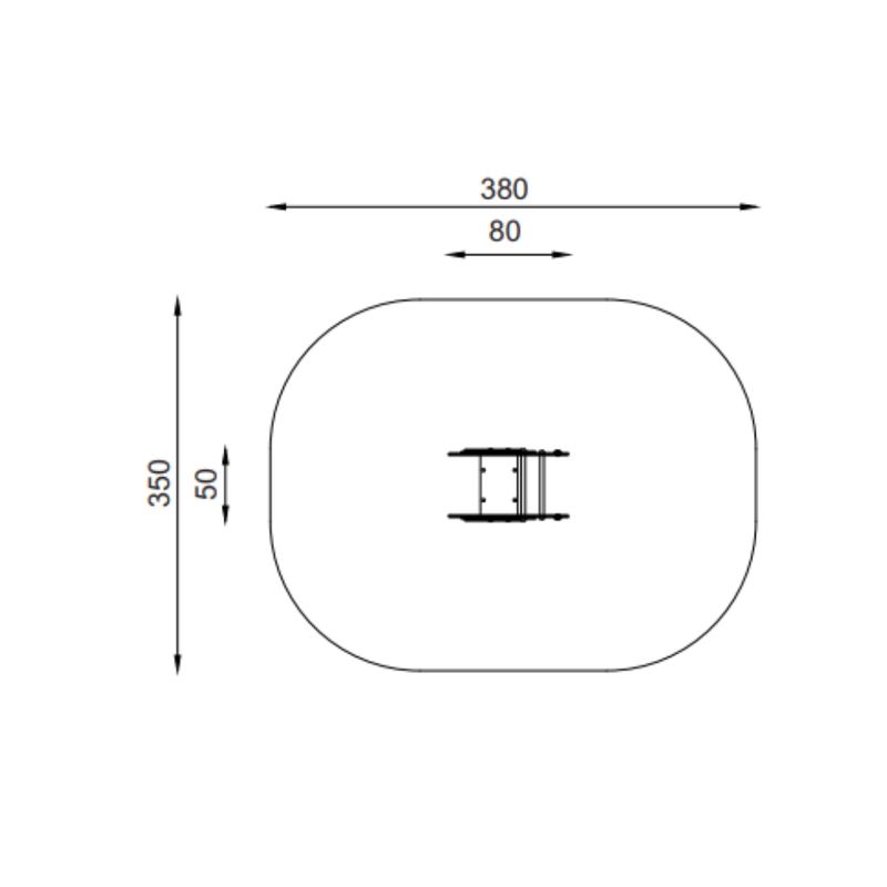 Balansoar pe arc pentru copii Melc, 1-4 ani, 50x80x90 cm, metal si plastic HDPE, verde