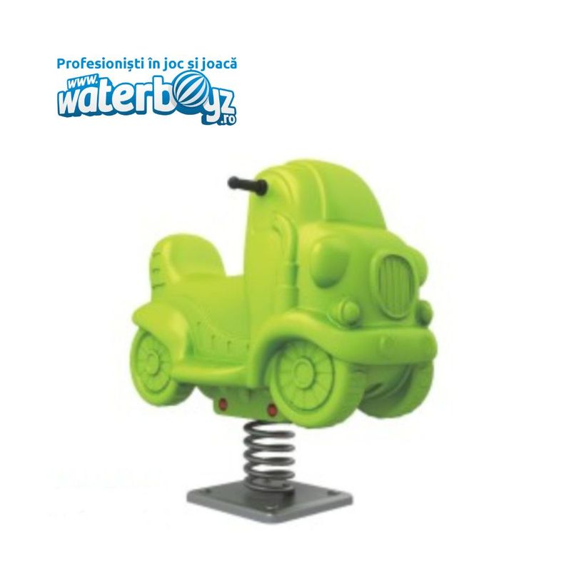 Balansoar pe arc pentru copii Funny Scuter, 1-4 ani, 84x61x40.5 cm, metal si plastic LLDPE, verde