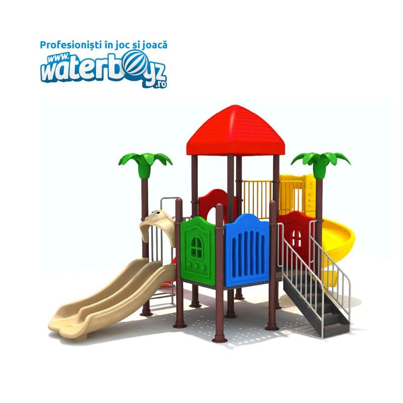 Complex de joaca pentru copii de metal Fun Land 11, exterior, 3-12 ani, 600x520x350 cm