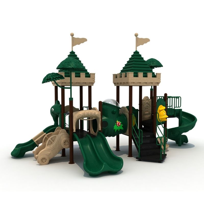 Complex de joaca pentru copii de metal Green Castle, exterior, 3-15 ani, 800x400x400 cm
