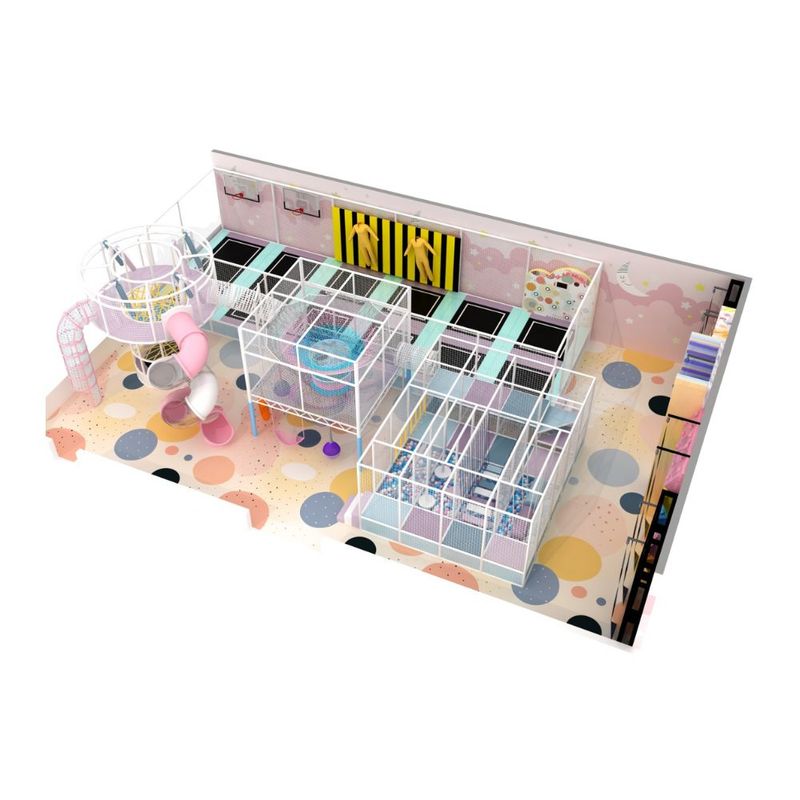 Loc de joaca modular de interior pentru copii Pinky Cloud, 3-12 ani