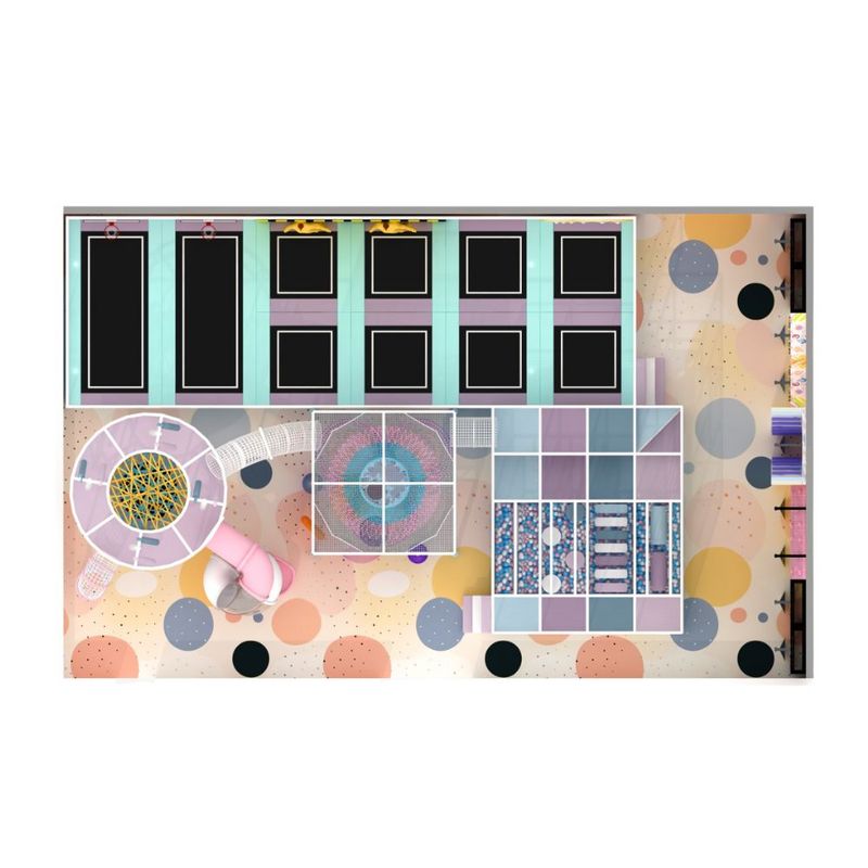 Loc de joaca modular de interior pentru copii Pinky Cloud, 3-12 ani