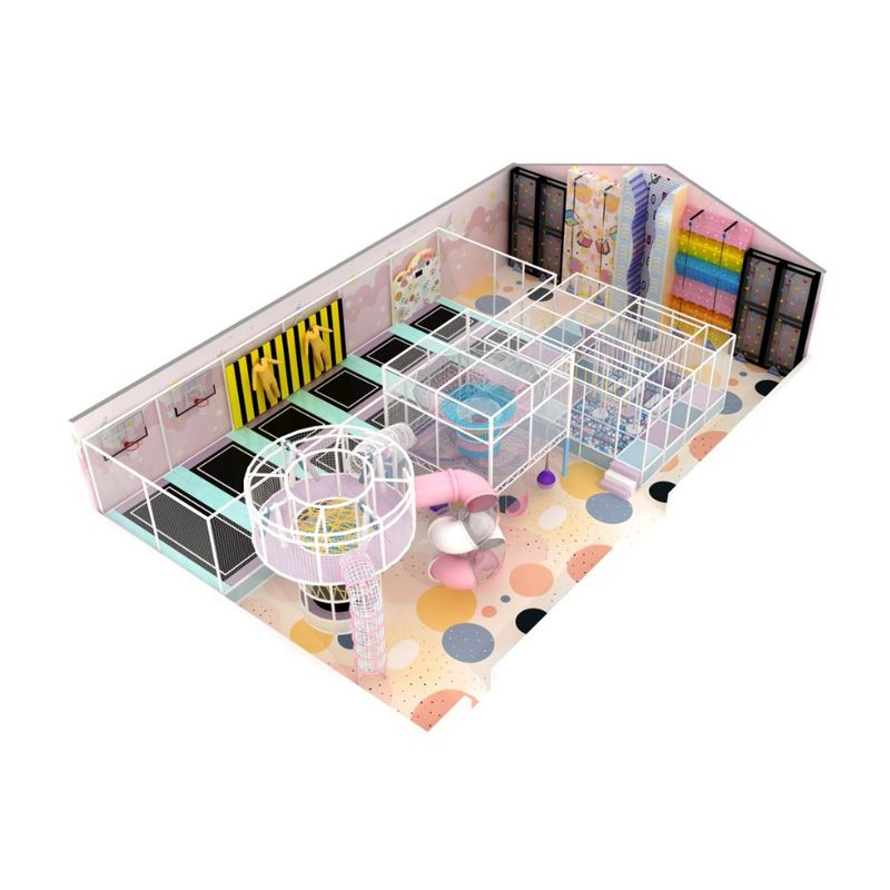 Loc de joaca modular de interior pentru copii Pinky Cloud, 3-12 ani