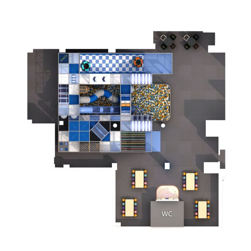 Loc de joaca modular de interior pentru copii Super Jumbo, 3-12 ani