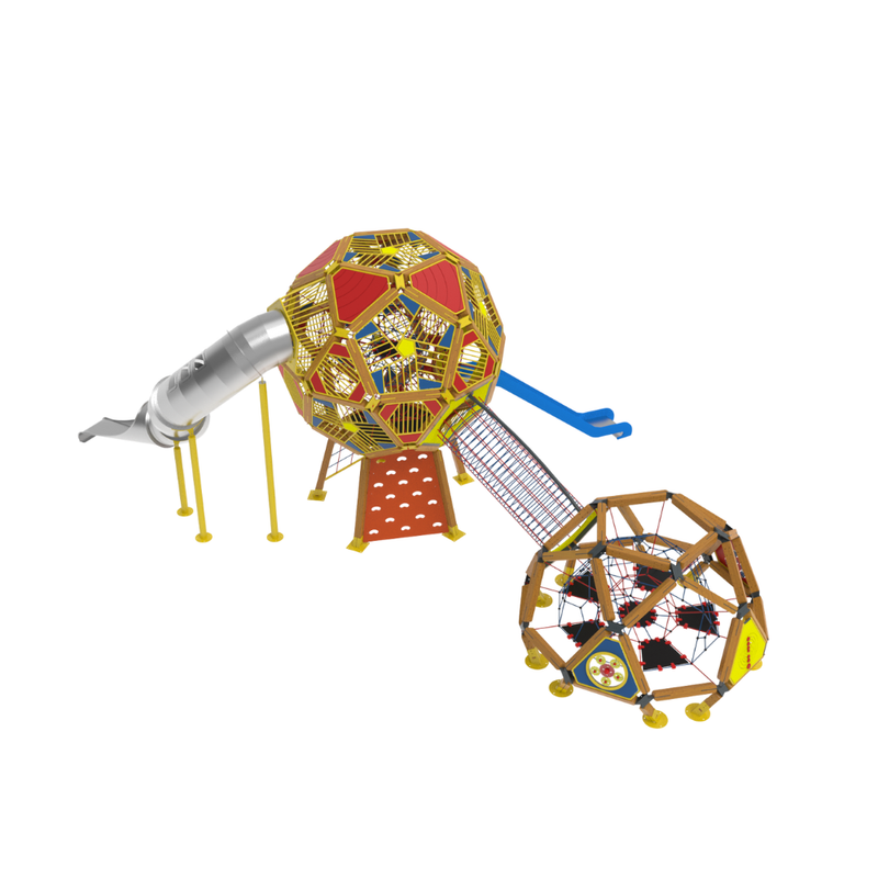 Loc de joaca pentru copii din lemn Arhimede 4, exterior, 5-16 ani, 870x680x450 cm