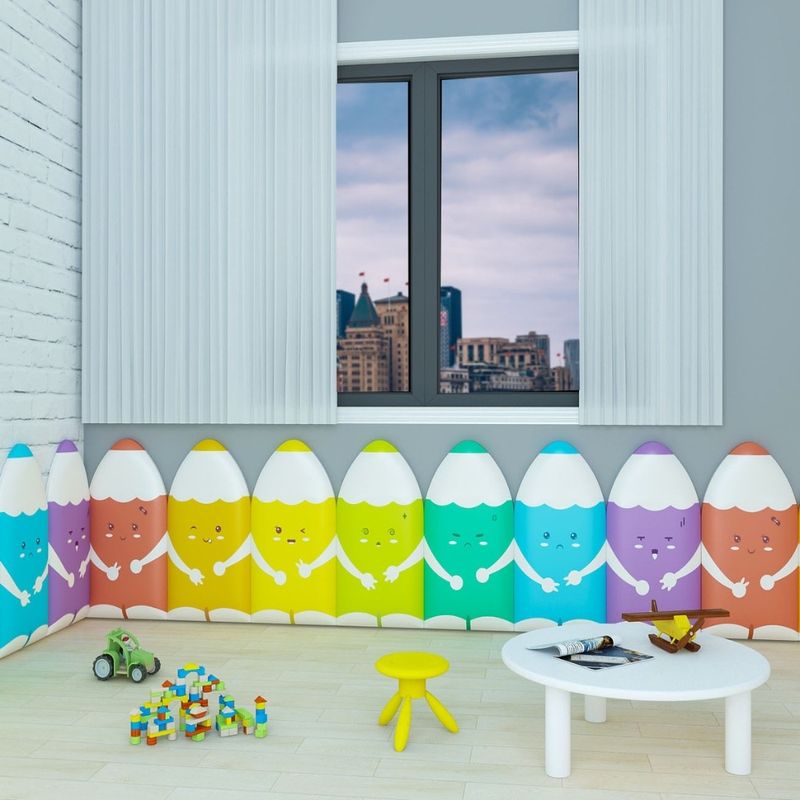 Panou de perete Soft Play cu burete, model Creion 2, pentru locuri de joaca de interior