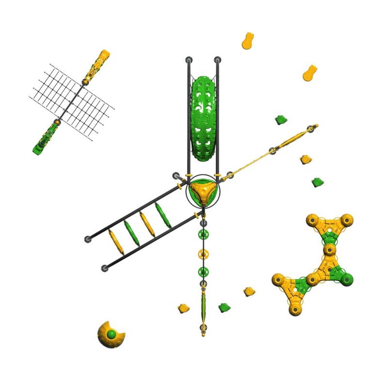 Sistem de cățărare pentru copii Green Lemon Energy, 3-12 ani, 1200x1100x315 cm