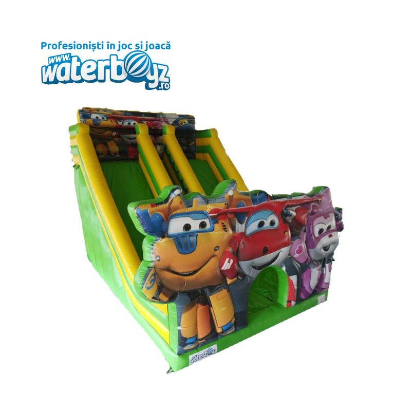 Tobogan gonflabil profesional Super Wings cu doua pante
