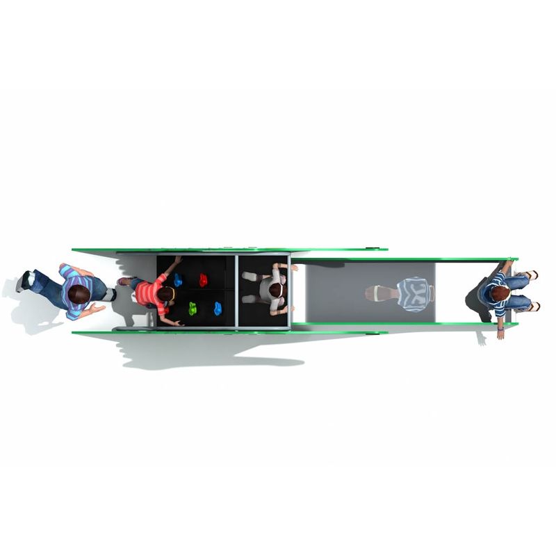 Tobogan de exterior pentru copii Dinozaur, 3-12 ani, metal si plastic HDPE, verde