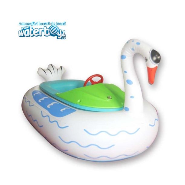 Barcuta gonflabila electrica pentru copii lebada