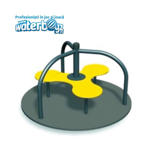 Carusel cu 3 locuri pentru copii, 3-10 ani, 120x120x90 cm, metal si plastic HDPE