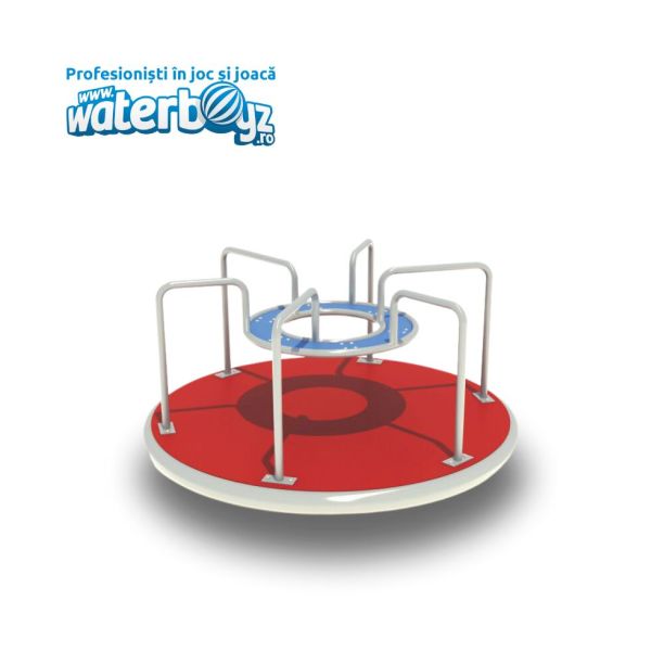 Carusel cu 6 locuri pentru copii, 3-10 ani, 120x70 cm, metal si plastic HDPE