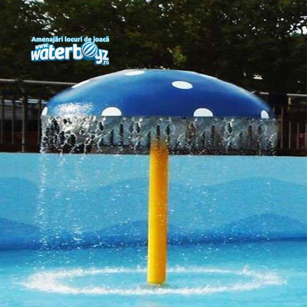 Ciuperca decorativa acvatica din fibra de sticla cu sistem de stropire