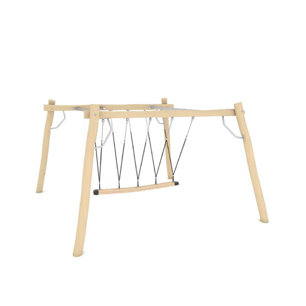 Leagan cu franghii pentru copii din lemn Robinia Parc 7, 3-12 ani, 520x175x271 cm