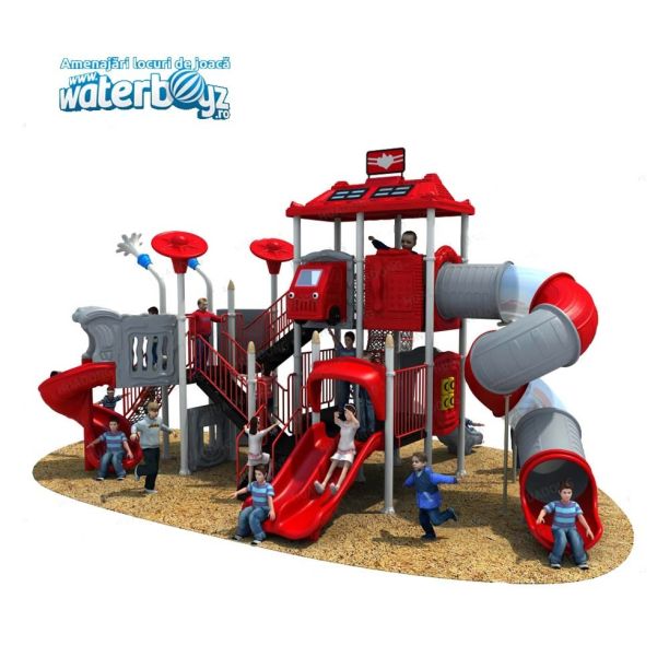 Complex de joaca din metal pentru copii Fire Control 12, exterior, 3-12 ani, 960x570x520 cm