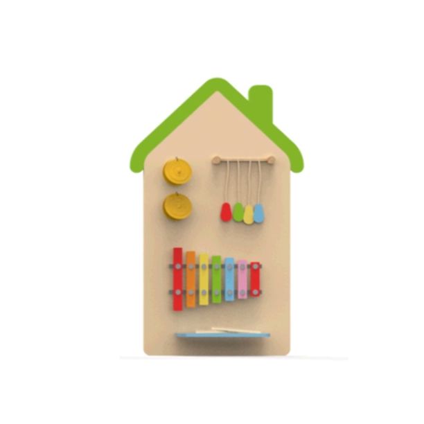 Panou interactiv de perete pentru copii Casuta 3, 110x57x2 cm, 0-3 ani
