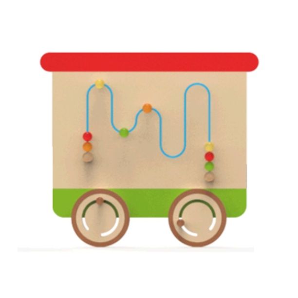Panou interactiv de perete pentru copii Vagon 2, 110x57x2 cm, 0-3 ani