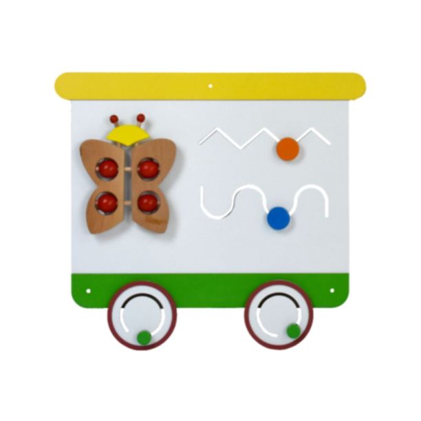 Panou interactiv de perete pentru copii Vagon 5, 110x57x2 cm, 0-3 ani