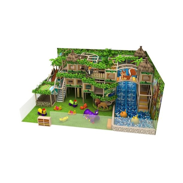 Amenajare completa loc de joaca de interior la cheie Jungle Hideout, 3-12 ani