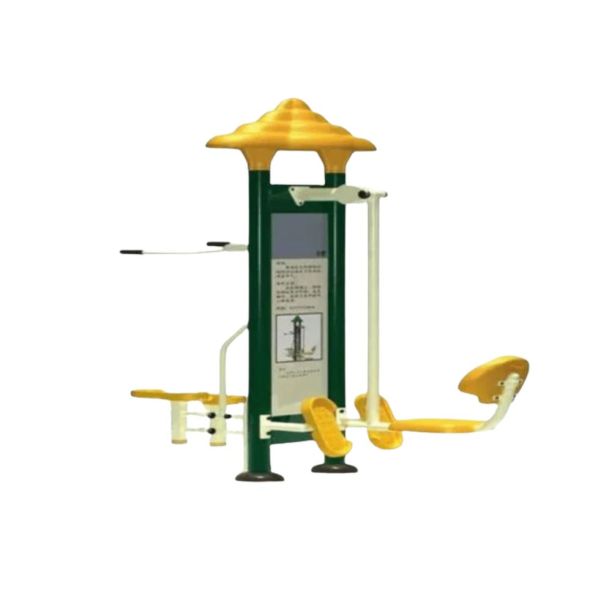 Aparat de fitness dublu pentru picioare Model 11 pentru exterior, 190x100x220 cm, metal si plastic LLDPE