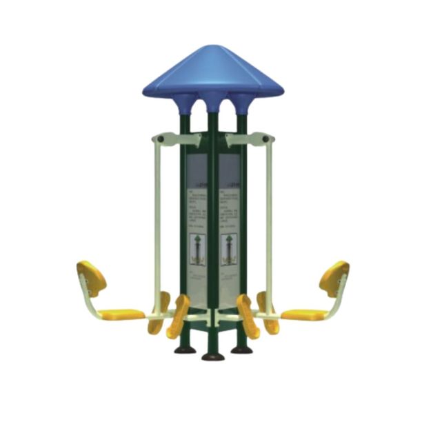 Aparat de fitness dublu pentru picioare Model 9 pentru exterior, 250x250x220 cm, metal si plastic LLDPE