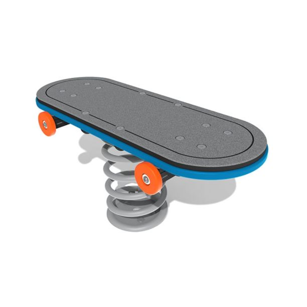 Balansoar pe arc pentru copii Skateboard, +2 ani, 81x33.7x86.8 cm, metal si plastic HDPE, gri