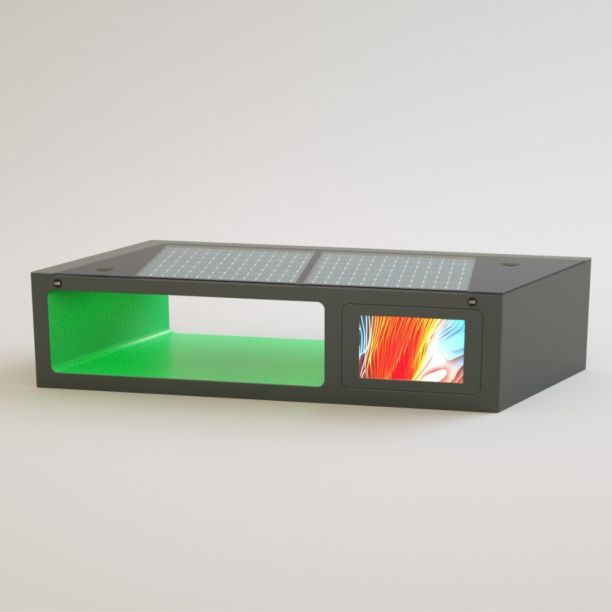 Banca smart cu incarcare solara antracit