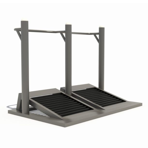 Banca de fitness dubla, exterior, 160x100x130 cm, metal