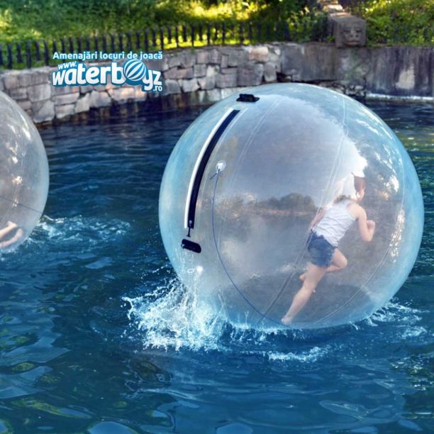 Inflatable ball 2mx1mm PVC transparent red