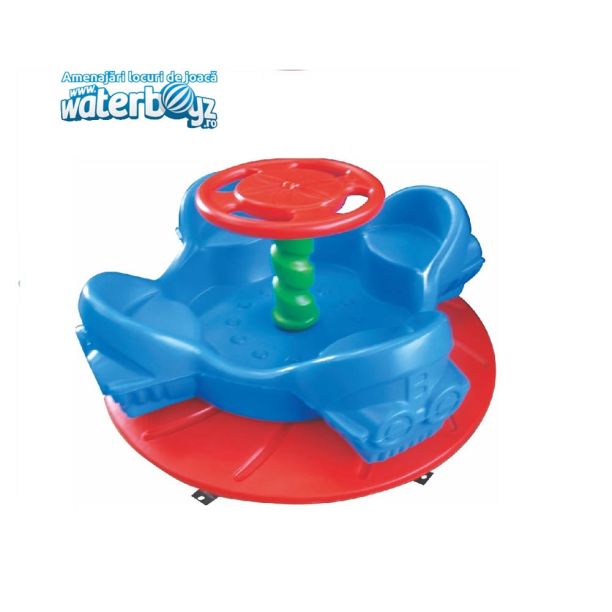 Carusel cu 4 scaune pentru copii, 3-6 ani, 110x110x78 cm, metal si plastic LLDPE